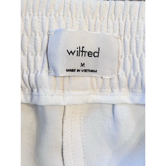 Aritzia Wilfred Wide Leg Pant MEDIUM Cream Crepe Pull On Dress Trousers Women - Picture 4 of 7